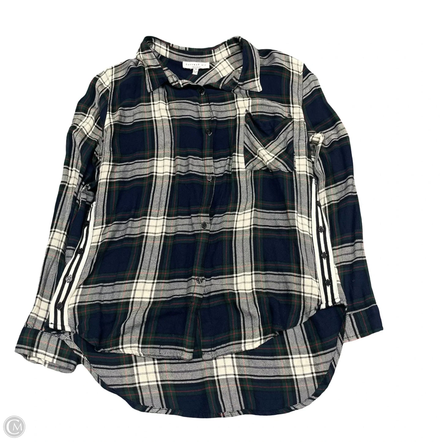 Top Long Sleeve By Current Air In Plaid Pattern, Size: M