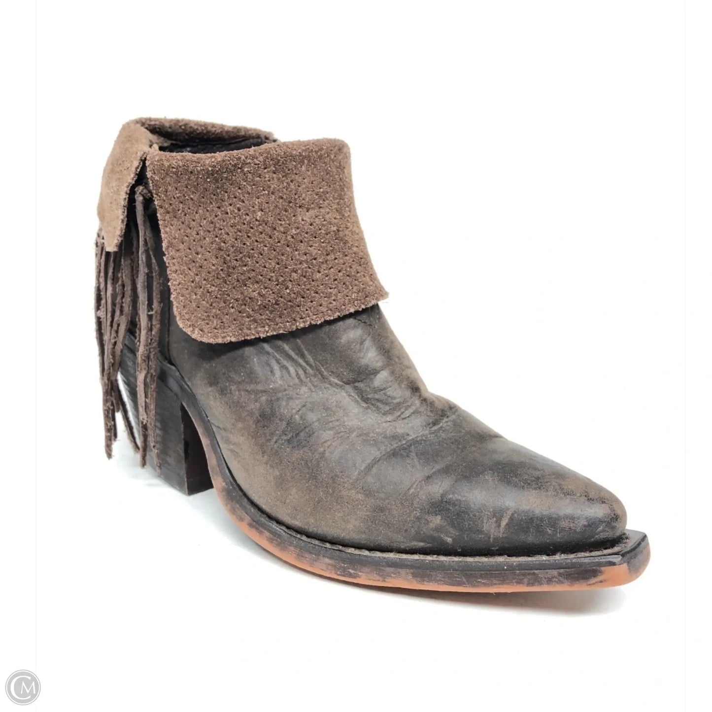 Boots Ankle Heels By Justin In Brown, Size: 6