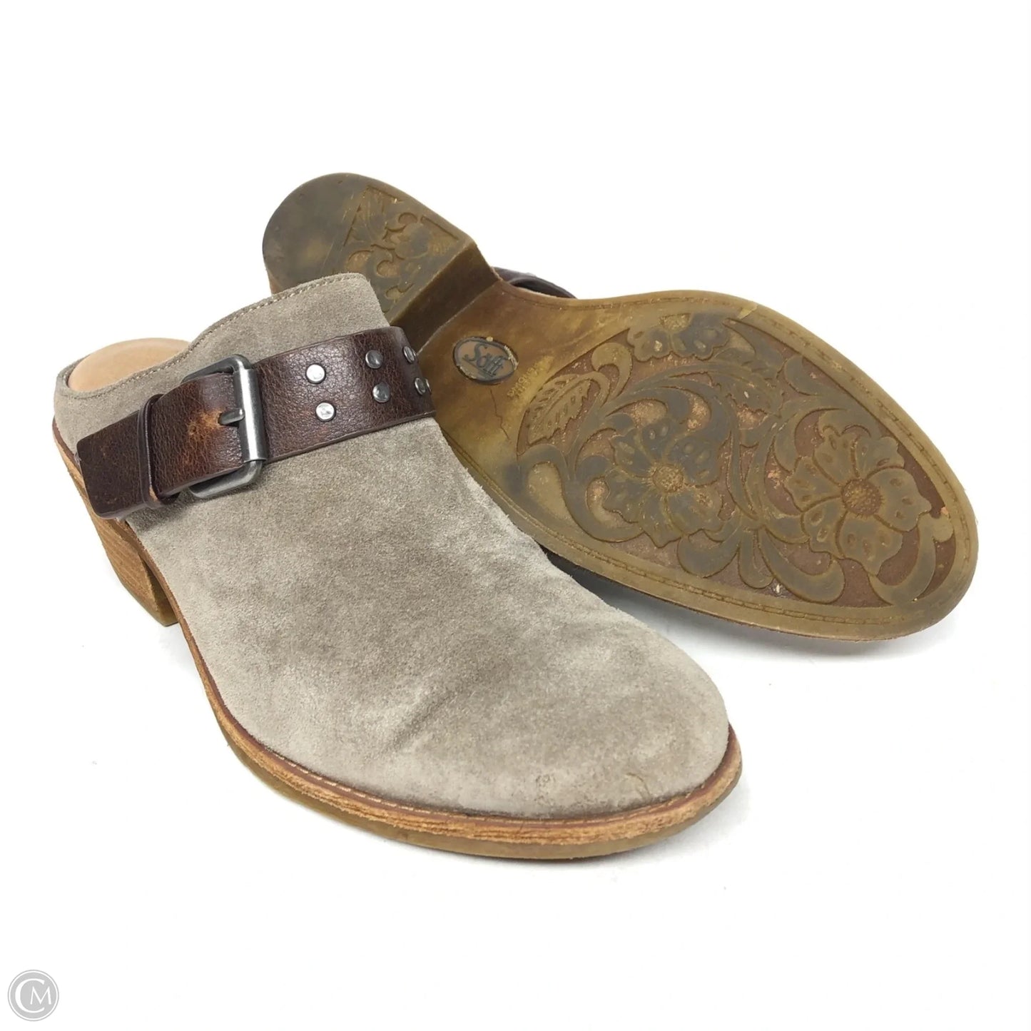 Shoes Heels Block By Sofft In Taupe, Size: 7.5