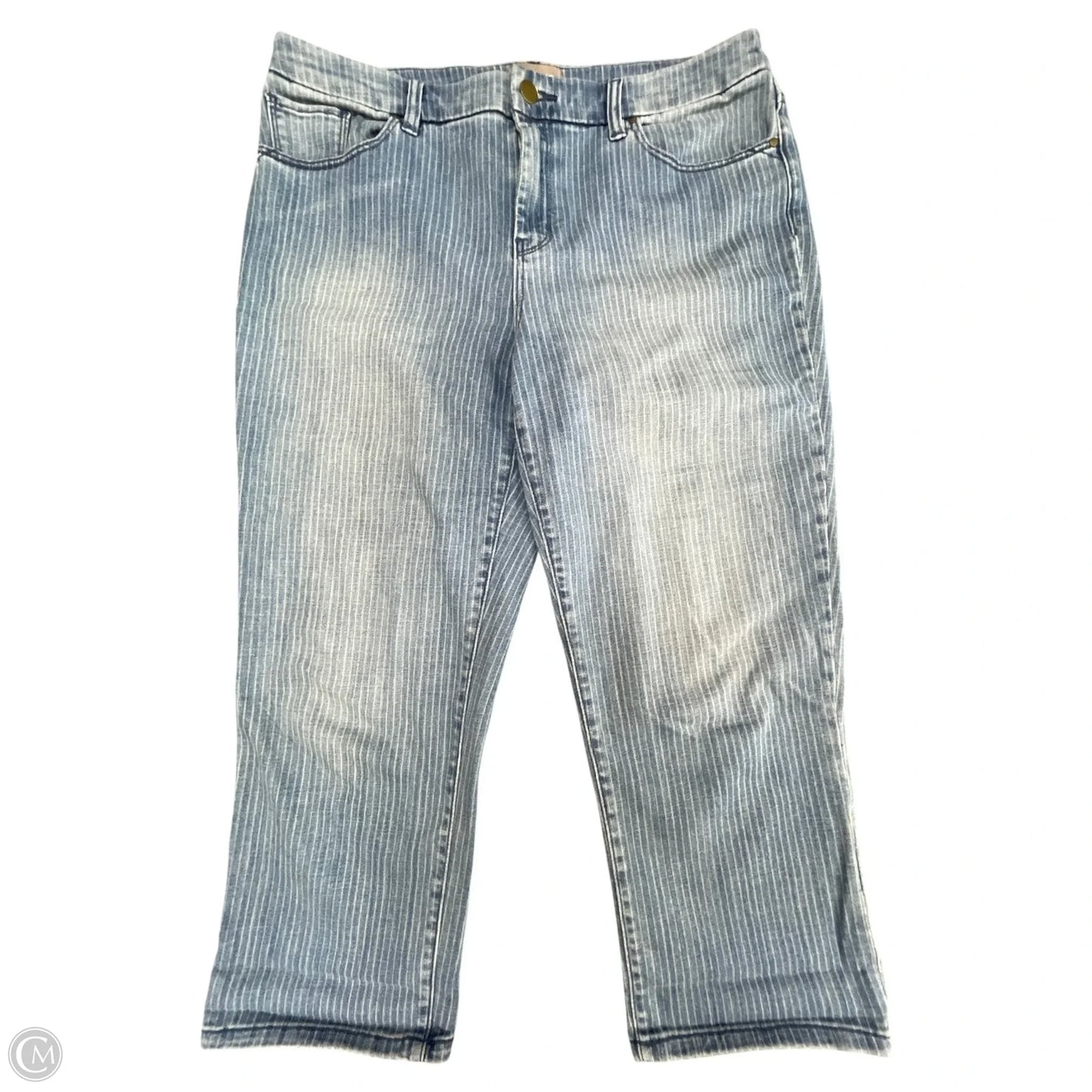 Capris By Chicos In Blue & White, Size: M