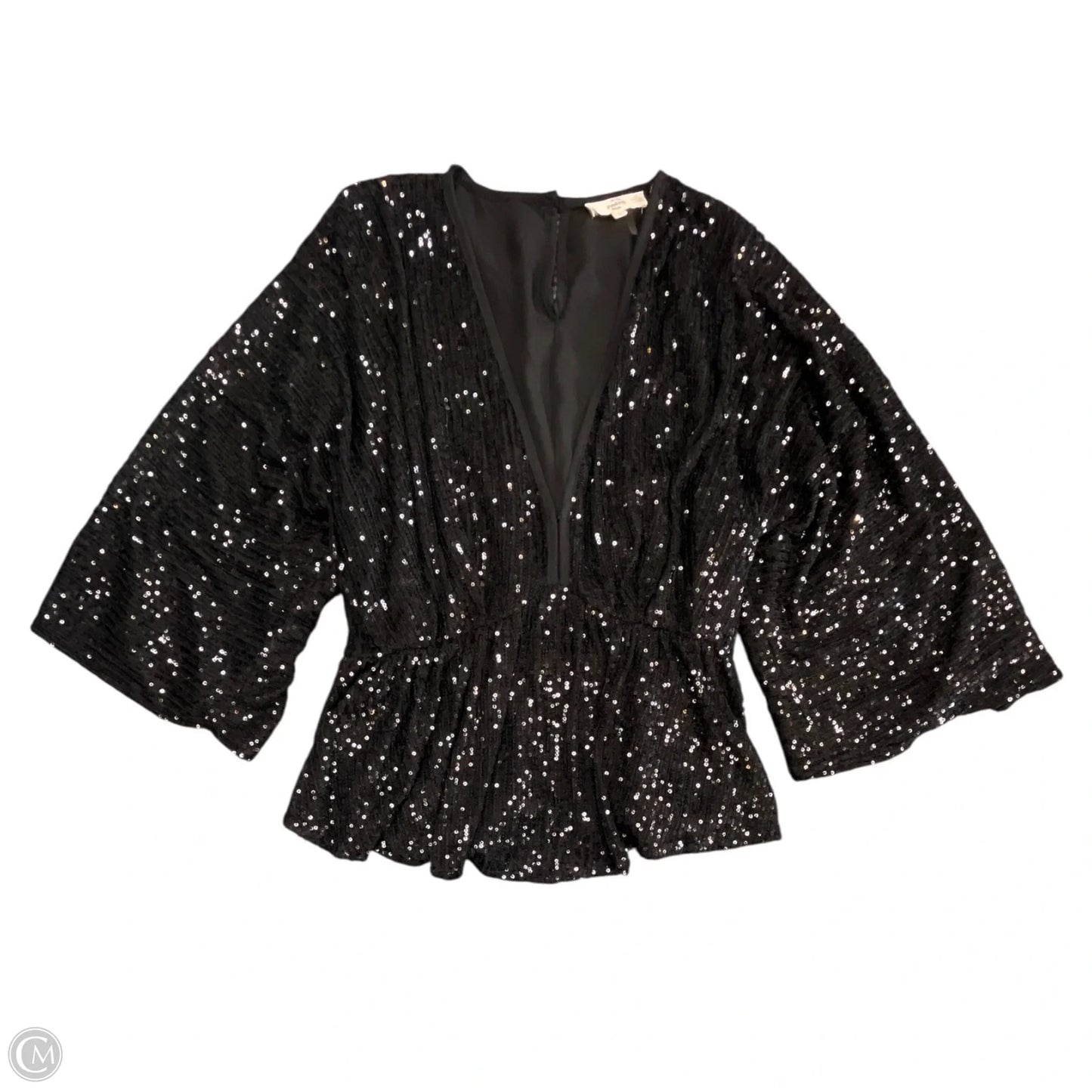 Blouse 3/4 Sleeve By Entro In Black, Size: L
