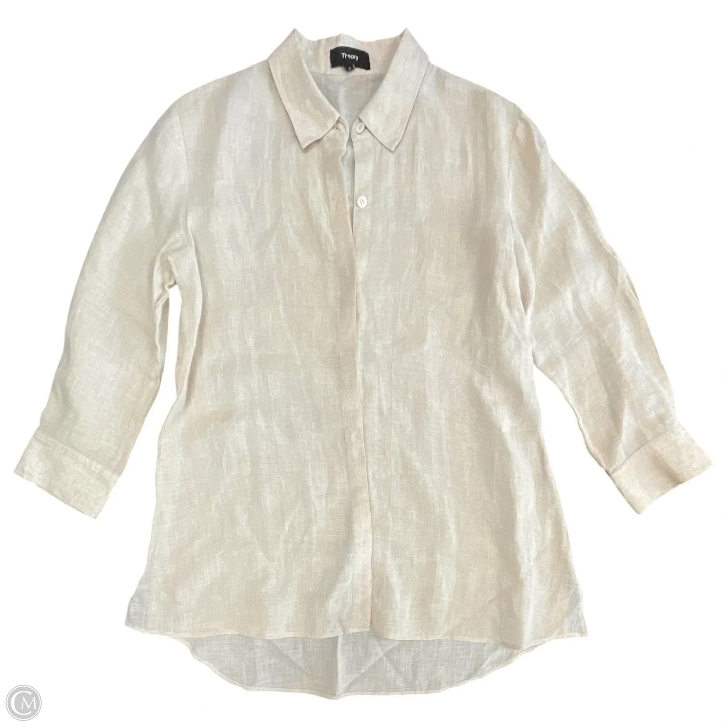 Top 3/4 Sleeve By Theory In Beige, Size: S