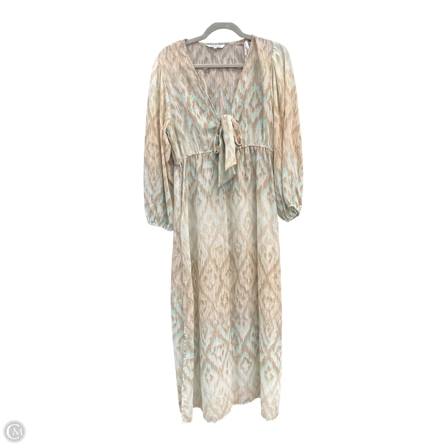 Dress Casual Maxi By Blue Island In Green & Tan, Size: M