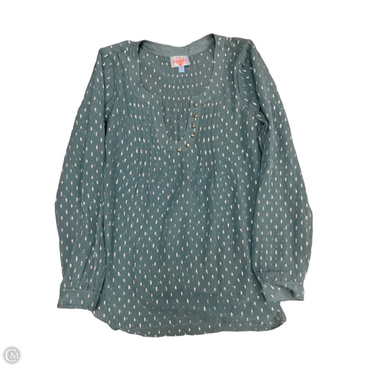 Blouse Long Sleeve By Tracy Reese In Green & Silver, Size: S