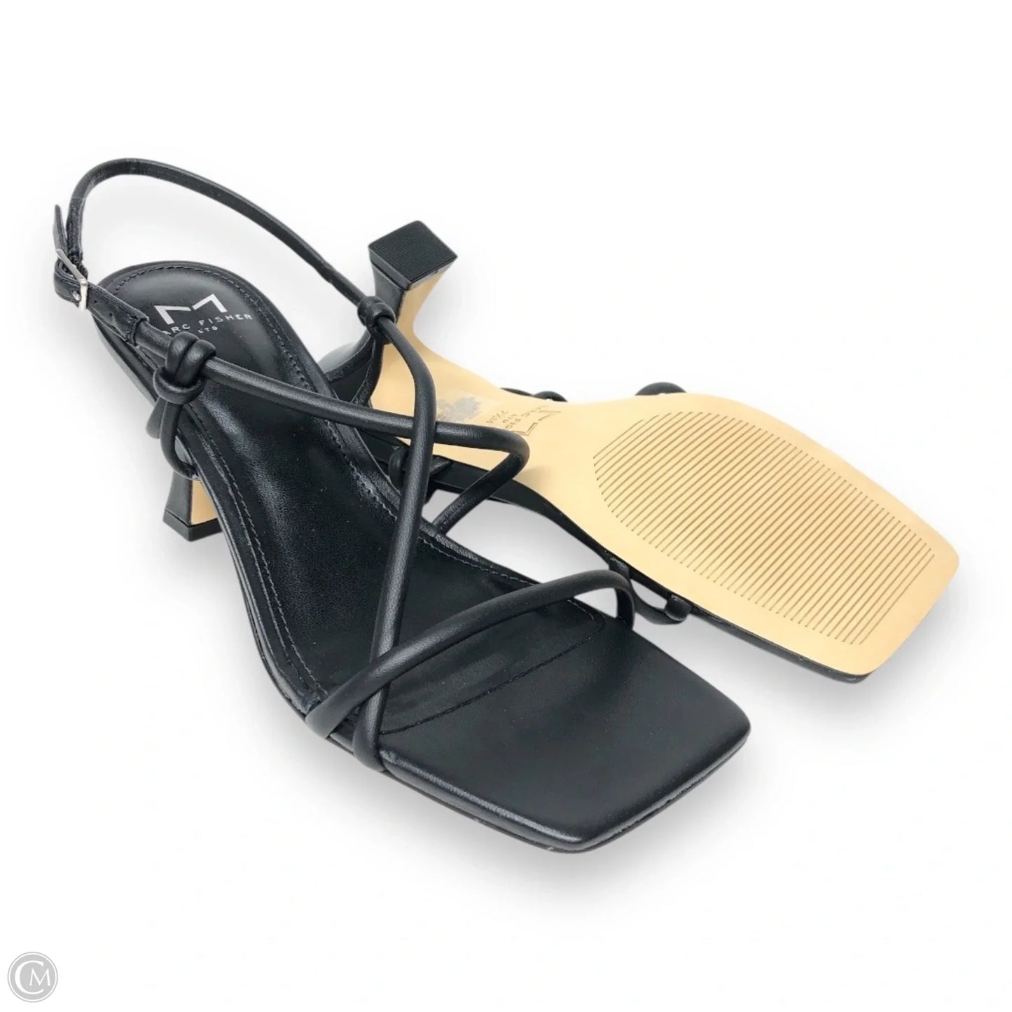 Sandals Heels Block By Marc Fisher In Black, Size: 7.5