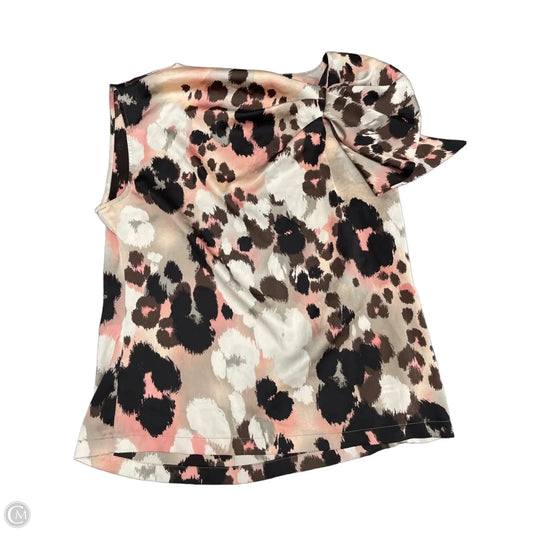 Blouse Short Sleeve By Eva Mendes In Brown & Pink, Size: S