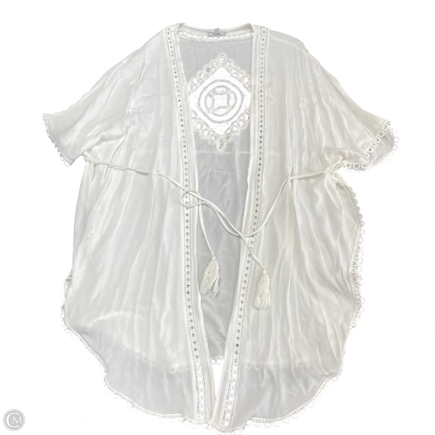 Kimono By Clothes Mentor In White, Size: L