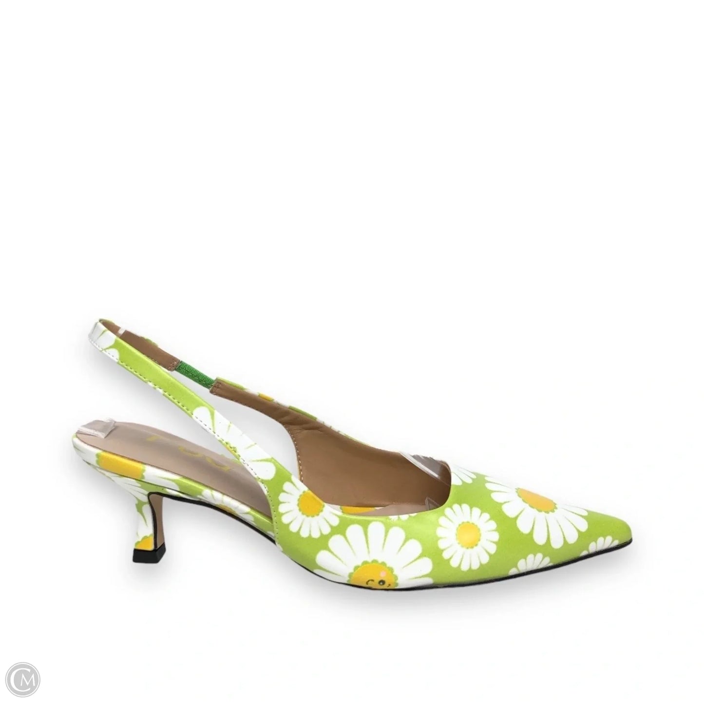 Shoes Heels Kitten By Cme In Green & White, Size: 7.5