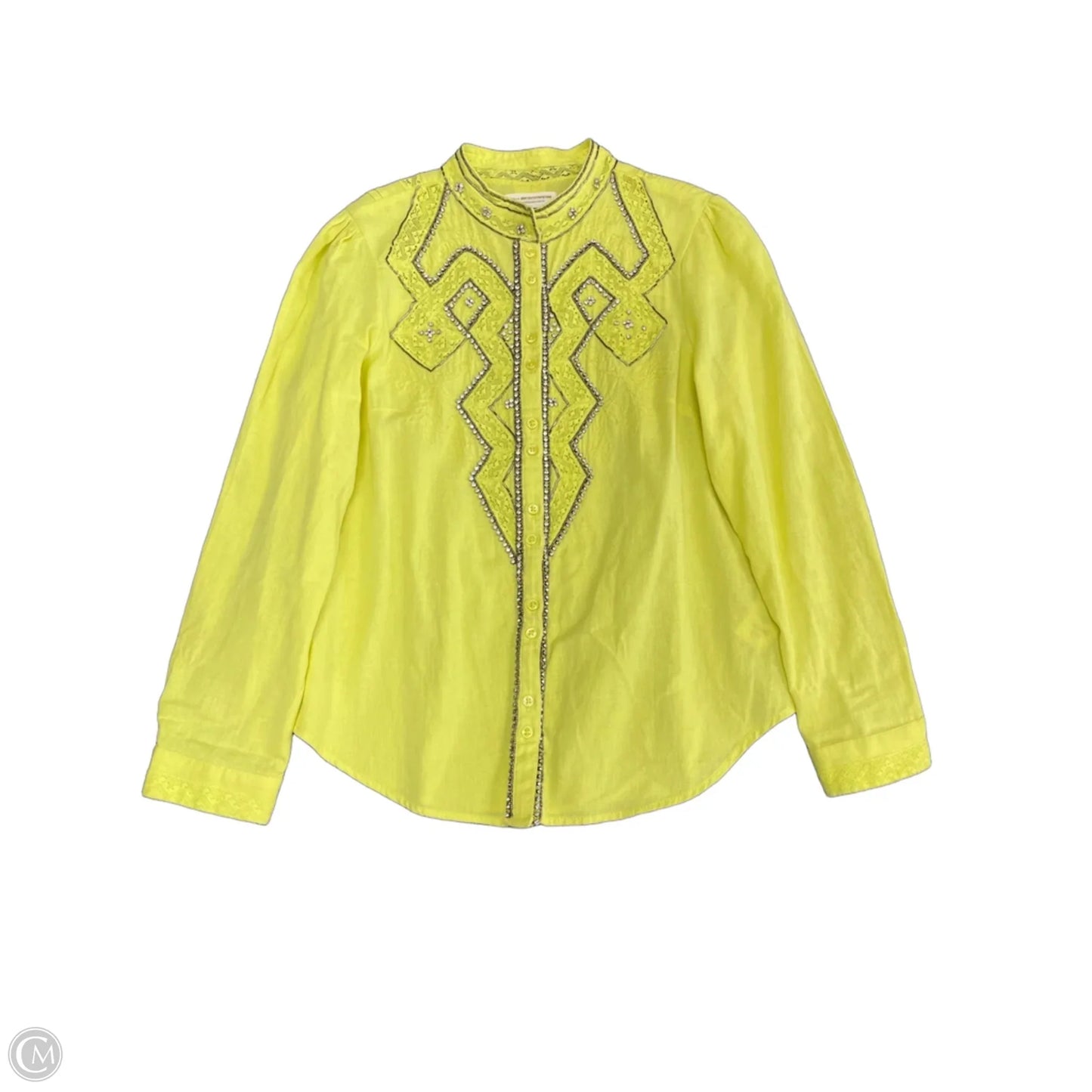 Top Long Sleeve By Anthropologie In Yellow, Size: S