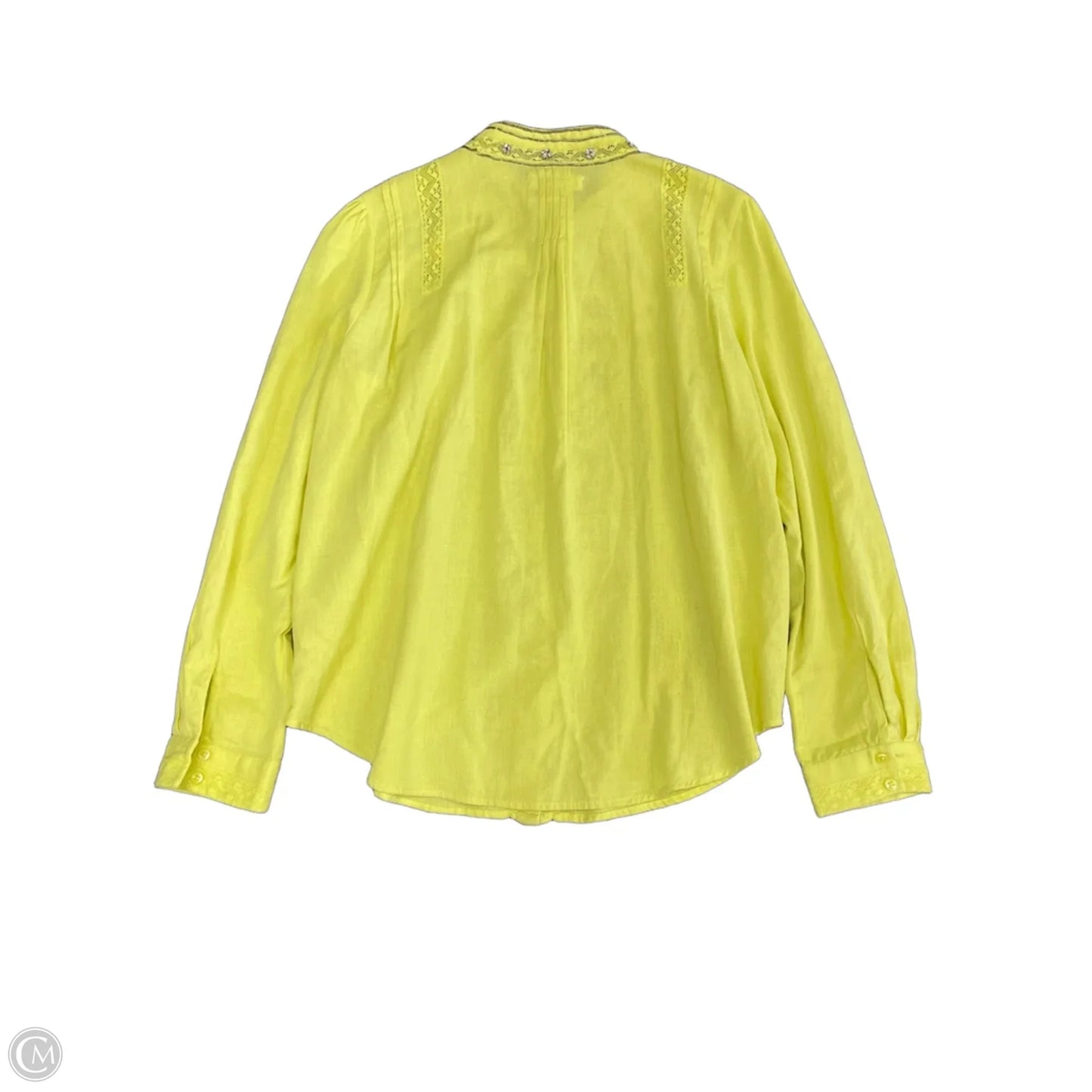 Top Long Sleeve By Anthropologie In Yellow, Size: S