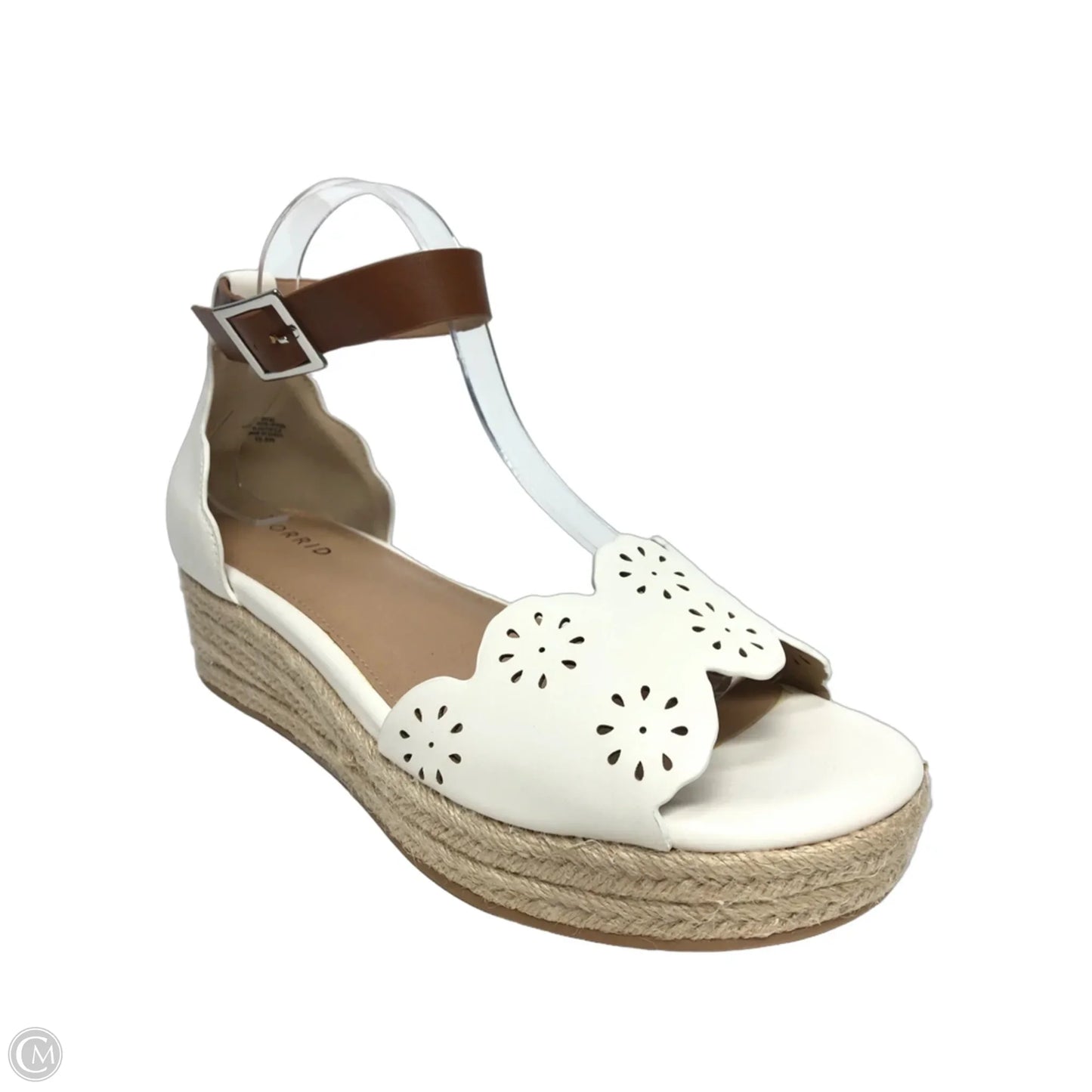 Sandals Heels Wedge By Torrid In White, Size: 10.5