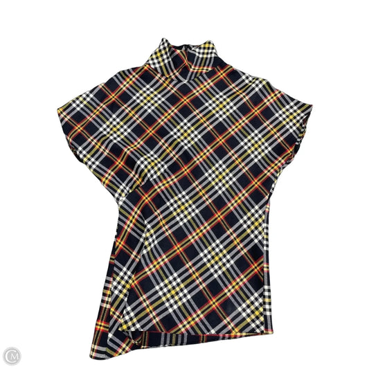 Top Short Sleeve By Zara Women In Plaid Pattern, Size: M