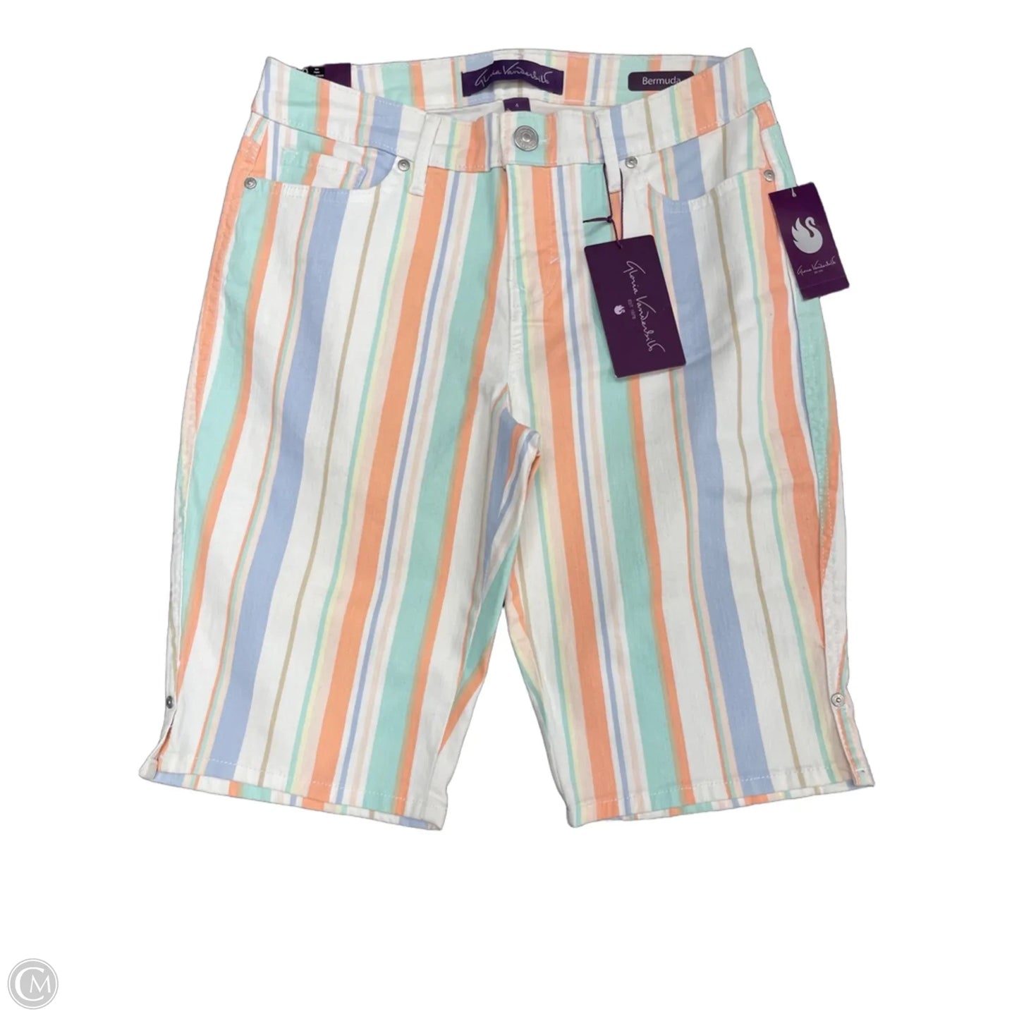 Shorts By Gloria Vanderbilt In Striped Pattern, Size: 4