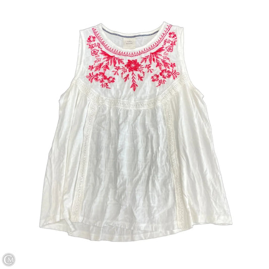 Top Sleeveless By Knox Rose In Red & White, Size: L
