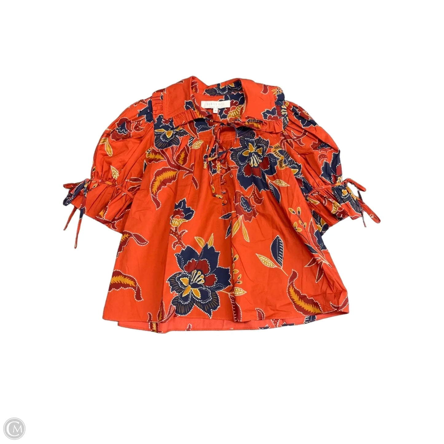 Blouse Short Sleeve By Hunter Bell In Blue & Orange, Size: Xs