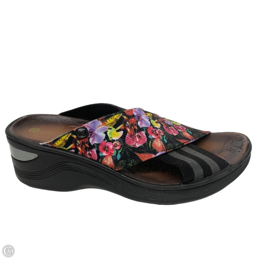 Sandals Heels Wedge By Bzees In Multi-colored, Size: 8
