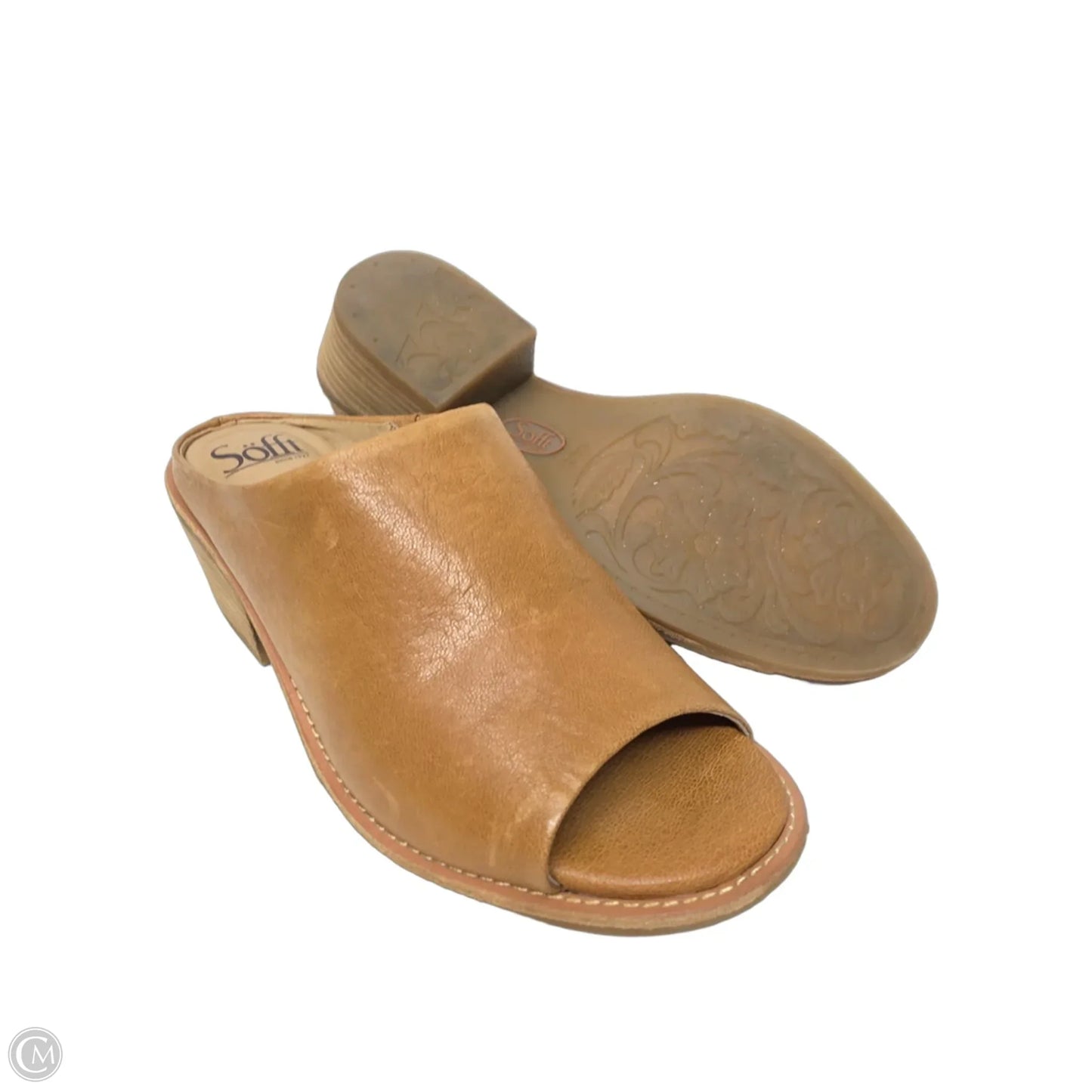 Sandals Heels Block By Sofft In Tan, Size: 7.5