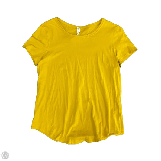 Athletic Top Short Sleeve By Lululemon In Yellow, Size: 10