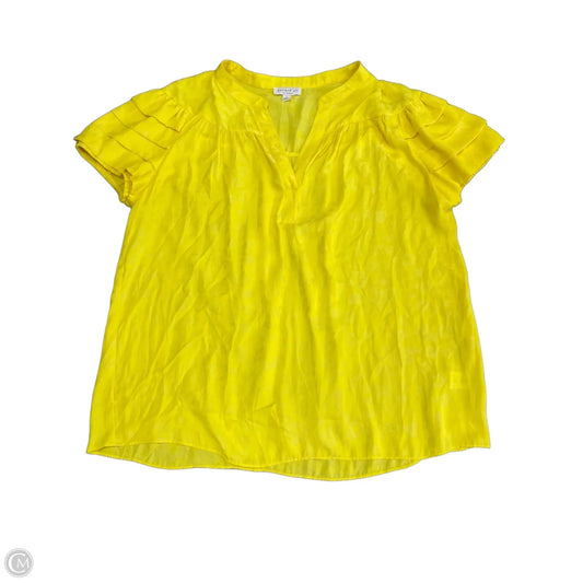 Blouse Short Sleeve By Current Air In Yellow, Size: L