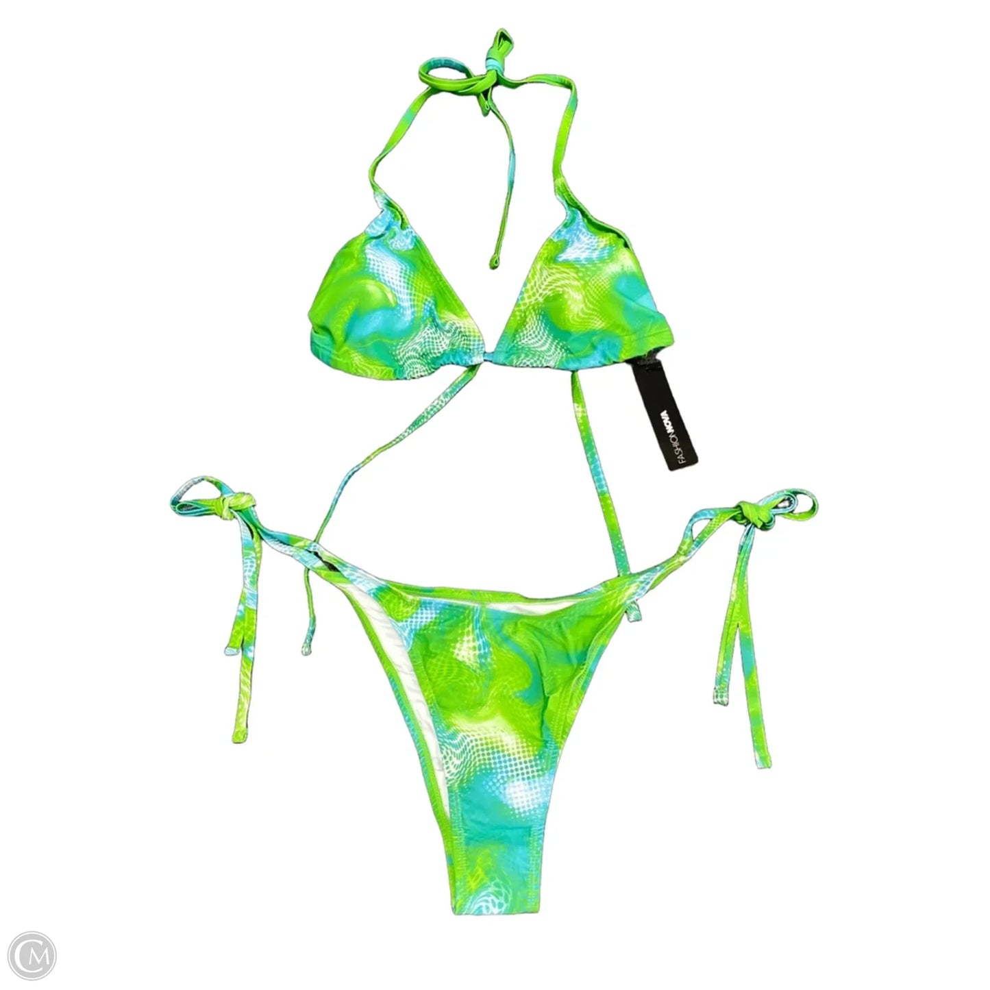 Swimsuit 2pc By Fashion Nova In Blue & Green, Size: 1x