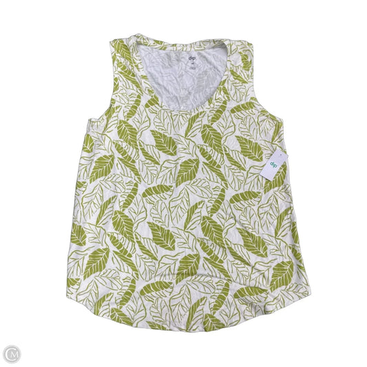 Top Sleeveless By Dip In Cream & Green, Size: M