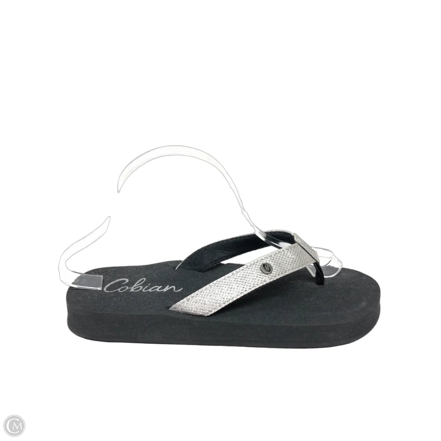 Sandals Flip Flops By Clothes Mentor In Silver, Size: 9