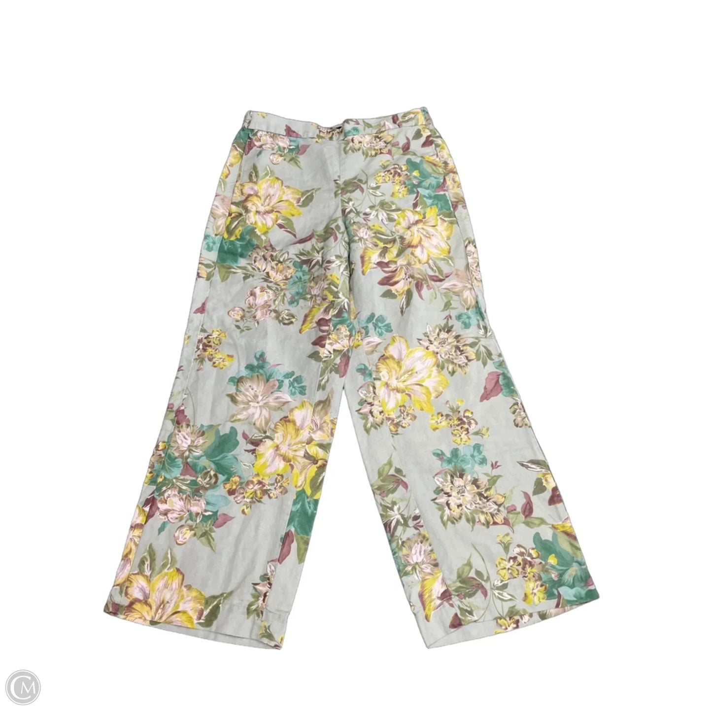 Pants Linen By Talbots In Floral Print, Size: Mp