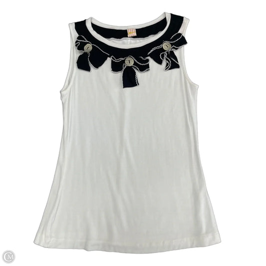 Top Sleeveless By Little Yellow Button In Black & White, Size: S