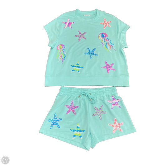 Shorts Set By Main Strip In Aqua, Size: S