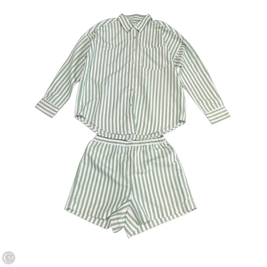 Shorts Set By Clothes Mentor In Green & White, Size: S