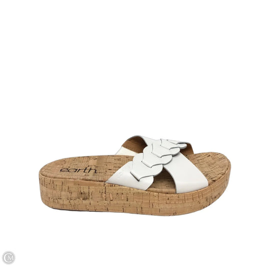 Sandals Heels Platform By Earth In White, Size: 6.5