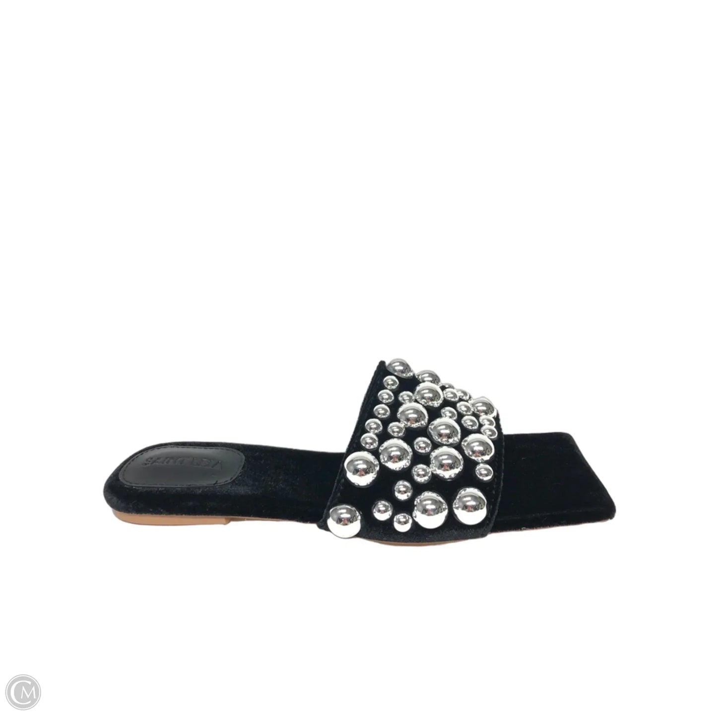 Sandals Flats By Clothes Mentor In Black & Gold, Size: 10