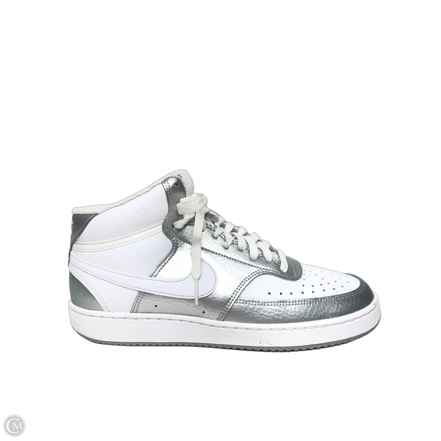 Shoes Sneakers By Nike In Silver & White, Size: 11