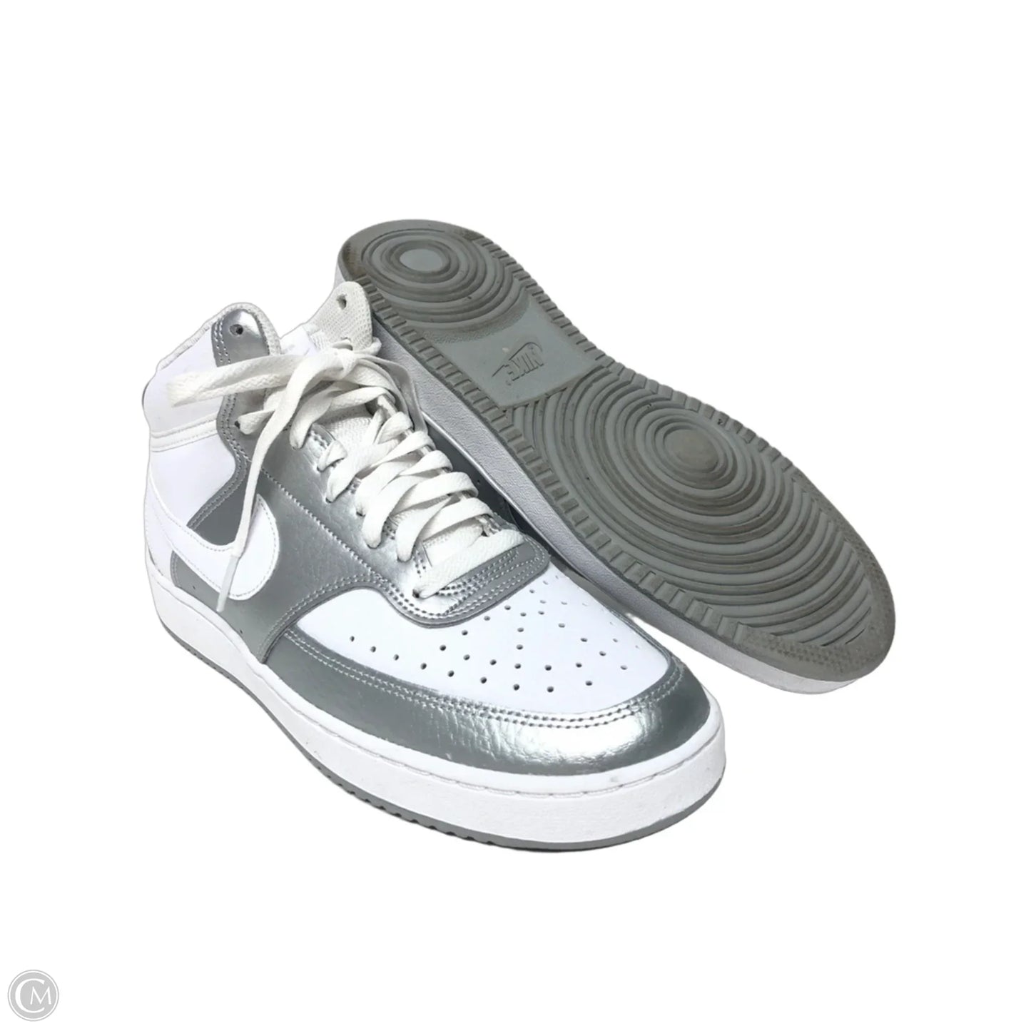 Shoes Sneakers By Nike In Silver & White, Size: 11