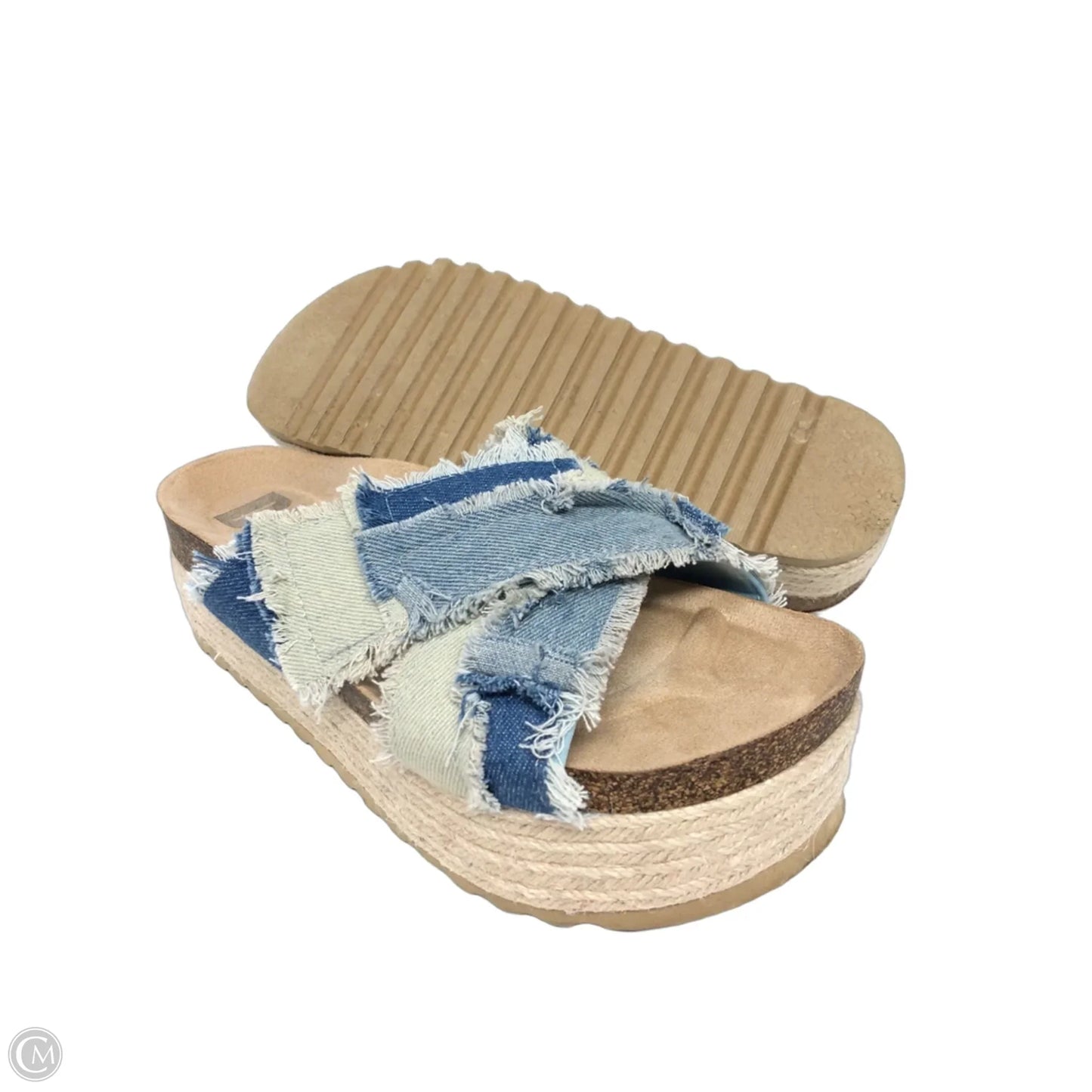 Sandals Heels Platform By Dirty Laundry In Blue Denim, Size: 8