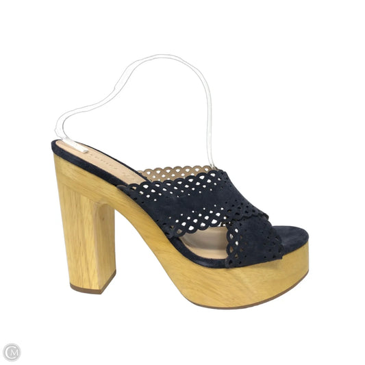 Sandals Heels Block By Veronica Beard In Navy, Size: 11