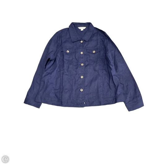 Jacket Shirt By Coldwater Creek In Navy, Size: 1x
