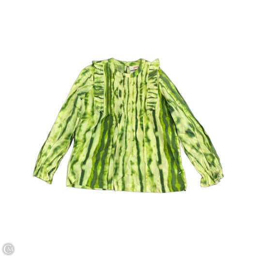 Blouse Long Sleeve By Anthropologie In Green, Size: Xs