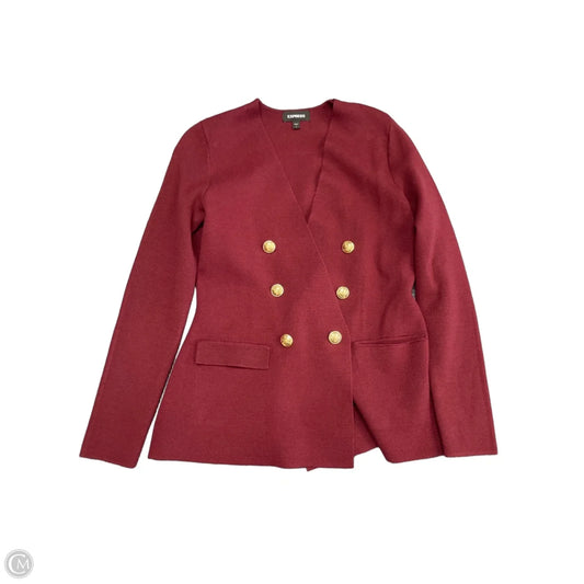 Cardigan By Express In Maroon, Size: S
