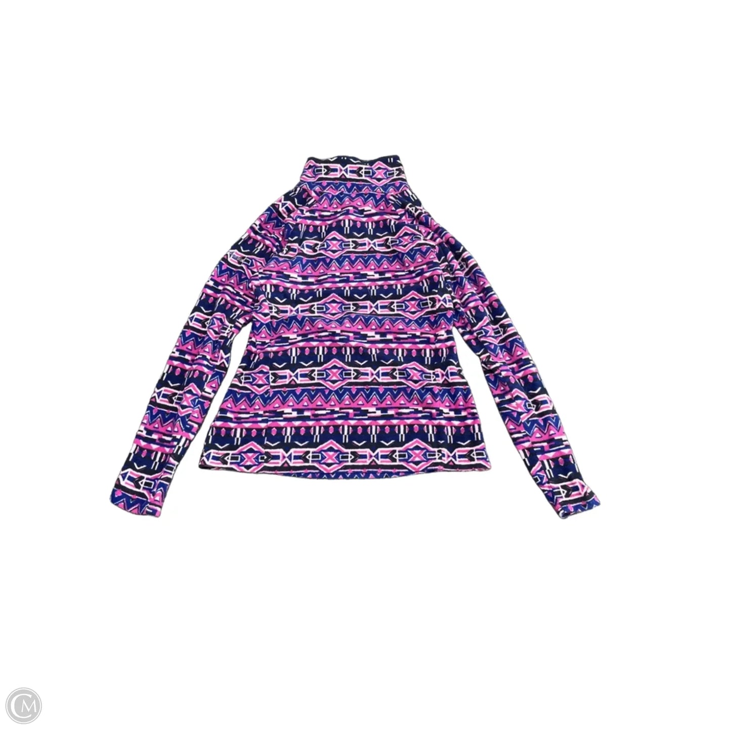 Athletic Top Long Sleeve Collar By Columbia In Blue & Pink, Size: M