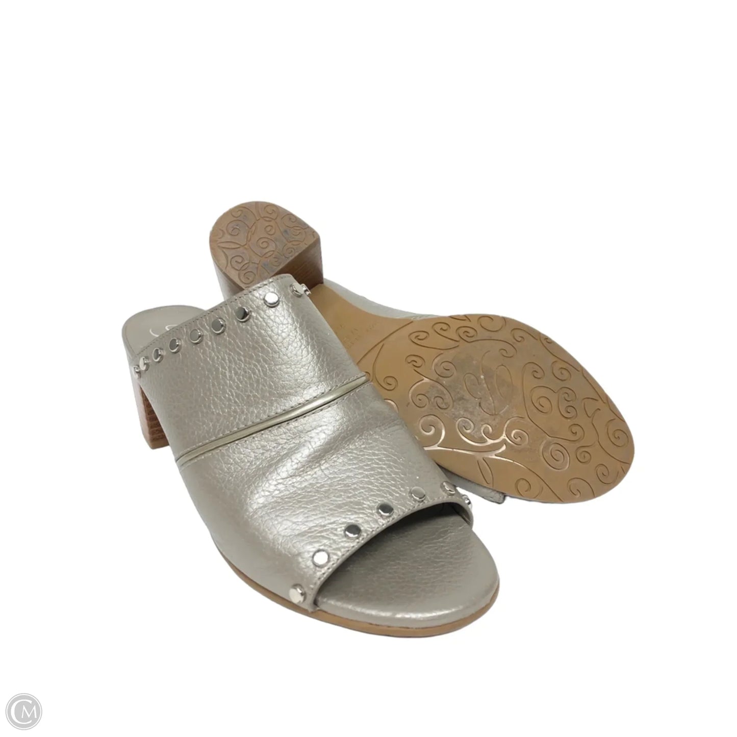 Sandals Heels Block By Brighton in Taupe, Size: