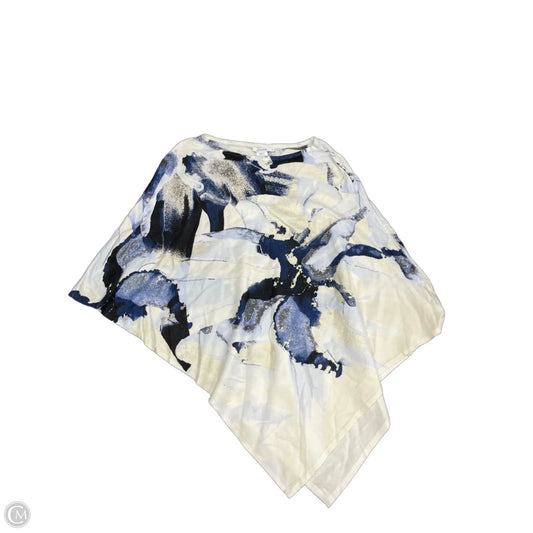 Poncho By Chicos In Blue & White, Size: L