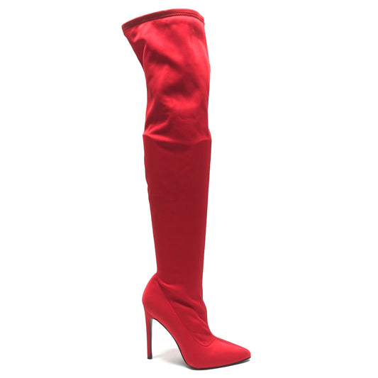 Boots Knee Heels By Steve Madden In Red, Size: 7.5