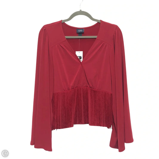 Top Long Sleeve By Daytrip In Red, Size: M