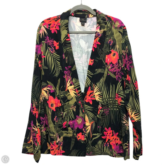 Blazer By Worthington In Tropical Print, Size: L