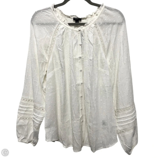 Blouse Long Sleeve By Torrid In White, Size: M