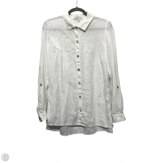Top Long Sleeve By New Directions In White, Size: L
