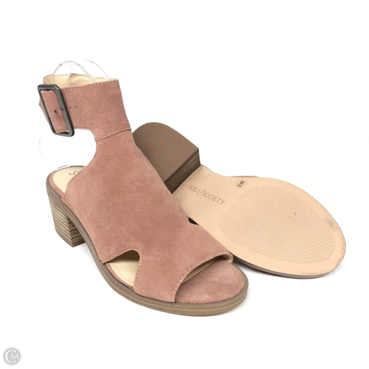 Sandals Heels Block By Sole Society In Pink, Size: 5