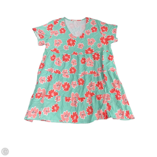 Dress Casual Midi By Cotton Bleu In Green & Orange, Size: 2x