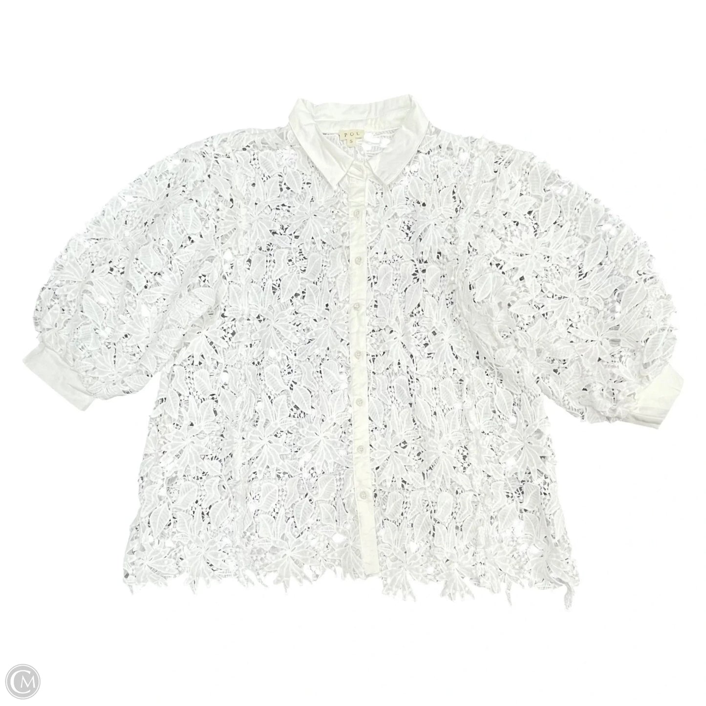 Top Short Sleeve By Pol In White, Size: S